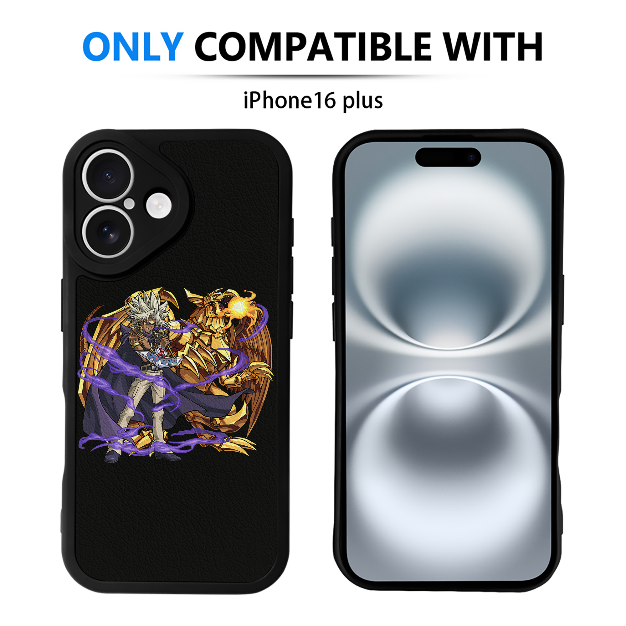 （画像用） 遊☆戯☆王 Yu-Gi-Oh! 【iPhone 16シリーズ対応】シリコンスマホケース（レザー調） 材質：シリコン